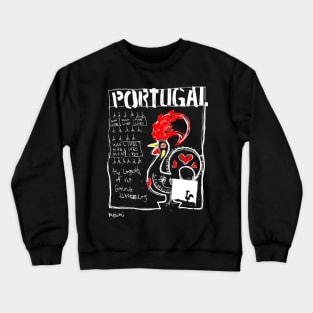 Modern Portuguese Rooster Art Crewneck Sweatshirt